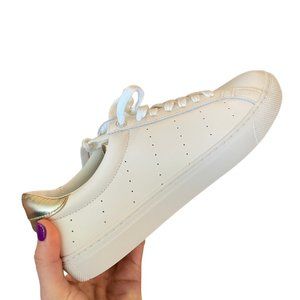 J. Crew White/Gold Summer Sneakers